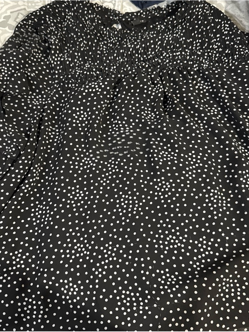 torrid Black Blouse with White Polka Print